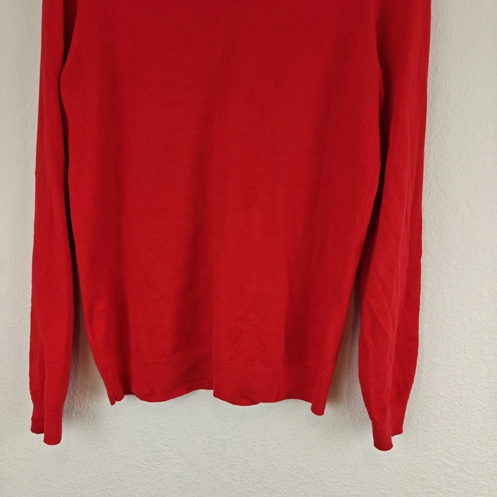 J. Crew Cotton Dalmatian Teddie Sweater In Red Sz M